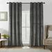 Mercer41 Deavion Velvet Solid Color Metal Grommets Room Darkening Curtain Panels (Set of 2 ) 84.0 H x 52.0 W in gray/blackVelvet | Wayfair