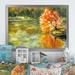 Winston Porter Autumn Lake & Orange Leaves Ii - Picture Frame Painting on Canvas in White | 1.5 D in | Wayfair 47D0D87B5B57451FBF5096ED47A611AA