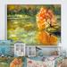 Winston Porter Autumn Lake & Orange Leaves Ii - Picture Frame Painting on Canvas in Green/Orange/Yellow | 12 H x 20 W x 1.5 D in | Wayfair