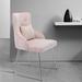 Mercer41 Dorsi Velvet Button Tufted Modern Dining Chair Upholstered/Velvet in Pink | 35 H x 21 W x 19 D in | Wayfair