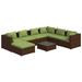 Latitude Run® 8 Piece Patio Lounge Set w/ Cushions Poly Rattan in Brown | Wayfair 3920808276214CA2855A5DC80C9266B6