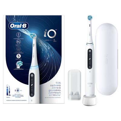 Oral-B - iO 5 in Weiß + Reiseetui Elektrische Zahnbürsten 1 ct (107.69 € / 1 ct)