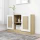 vidaXL Sideboard White and Sonoma Oak 120x30.5x70 cm Engineered Wood