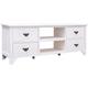 Meuble tv Blanc antique 108x30x40 cm Bois de Paulownia solide