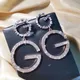Boucles d'oreilles de luxe coréennes avec grande lettre G pour femme bijoux de charme boucles