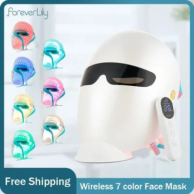 Masque facial LED sans fil thérapie photonique légère anti-acné élimination déformable
