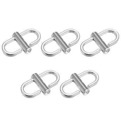 Adjustable Metal Buckles, 5Pcs 22x13mm Chain Shortener Bag Strap Clasps, Silver - Silver Tone