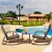 3 Pieces Patio Rattan Rocking Furniture Set - 25" x 40" x 33"(L x W x H)