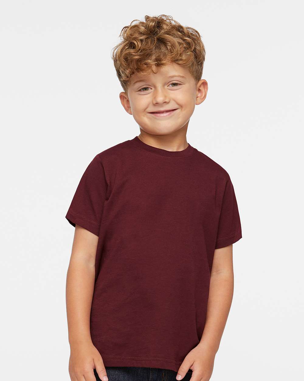 Rabbit Skins 3321 Toddler Fine Jersey T Shirt in Maroon size 5/6 | Cotton LA3321, RS3321