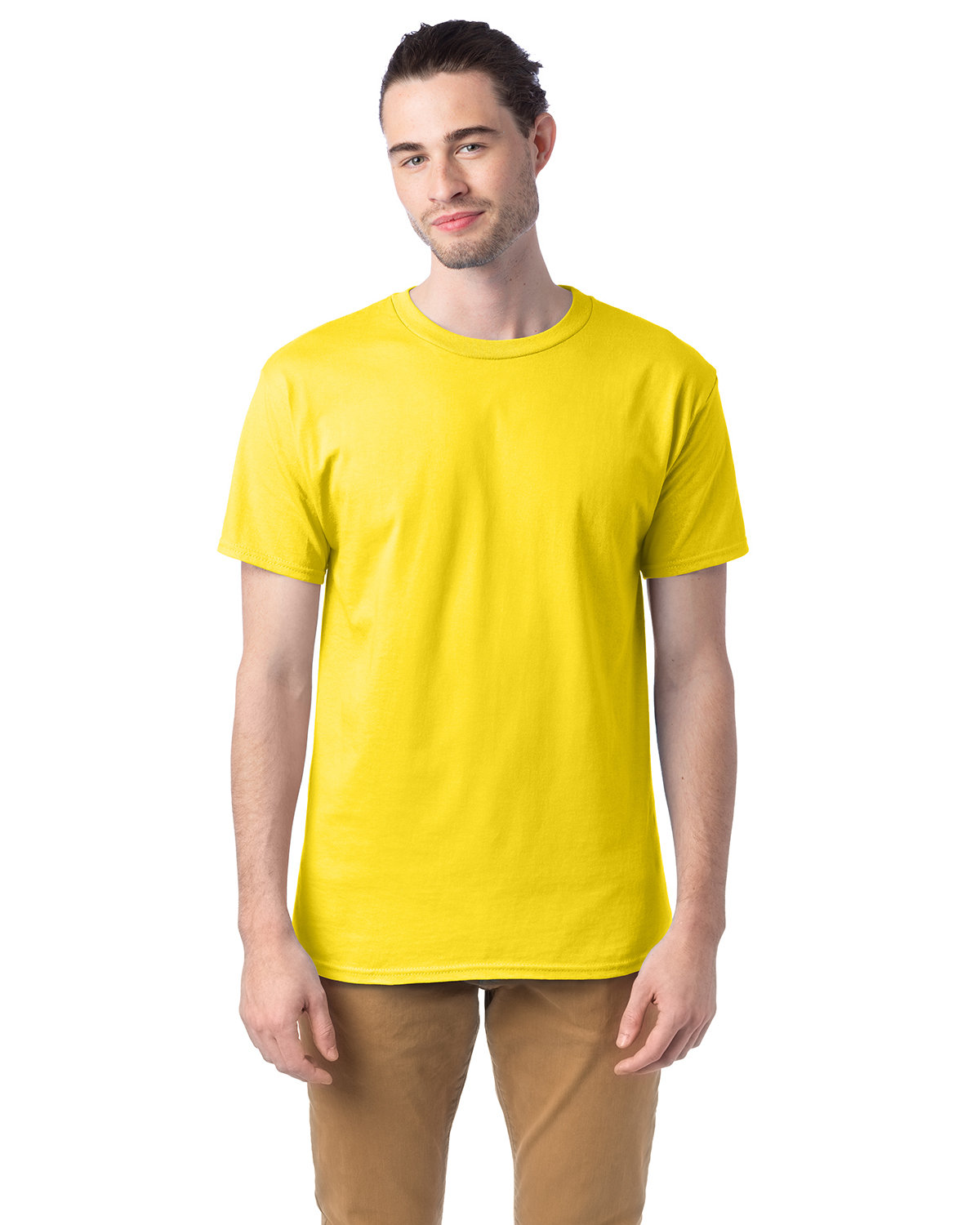 Hanes 5280 Adult Essential Short Sleeve T-Shirt in Yellow size 2XL | Cotton