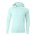 A4 N3409 Men's Cooling Performance Long-Sleeve Hooded T-shirt in Pastel Mint size 2XL | Micro Polyester interlock A4N3409