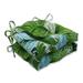 Pillow Perfect Outdoor Lush Leaf Jungle Deluxe Tufted Chairpad (Set of 2) - 17 X 17.5 X 4