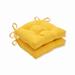 Pillow Perfect Outdoor Fresco Solids Yellow Reversible Chair Pad (Set of 2) - 15.5 X 16 X 4