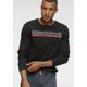 Langarmshirt BRUNO BANANI, Herren, Gr. L (52/54), schwarz, Single Jersey, Obermaterial: 100% Baumwolle, bedruckt, casual, schmal, Rundhals, Langarm, Shirts, schmal geschnitten, mit lässigem und peppigem Aufdruck