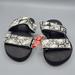 Vans Shoes | New Womens Cayucas Snake Skin Marshmallow Black Slides Sandals Shoes Size 5 | Color: Black/White | Size: 5