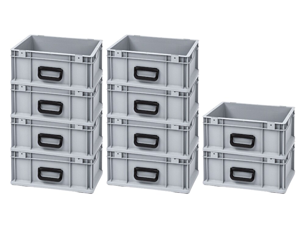 PROREGAL 10x Eurobox NextGen Portable Uno | HxBxT 17x30x40cm | 16 Liter | Eurobehälter, Transportbox, Transportbehälter, Stapelbehälter Image