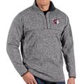 Men's Antigua Heathered Gray Cleveland Guardians Big & Tall Fortune Quarter-Zip Pullover Jacket