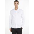 Businesshemd CALVIN KLEIN "STRETCH POPLIN SLIM SHIRT" Gr. L, N-Gr, weiß (bright white) Herren Hemden Langarm