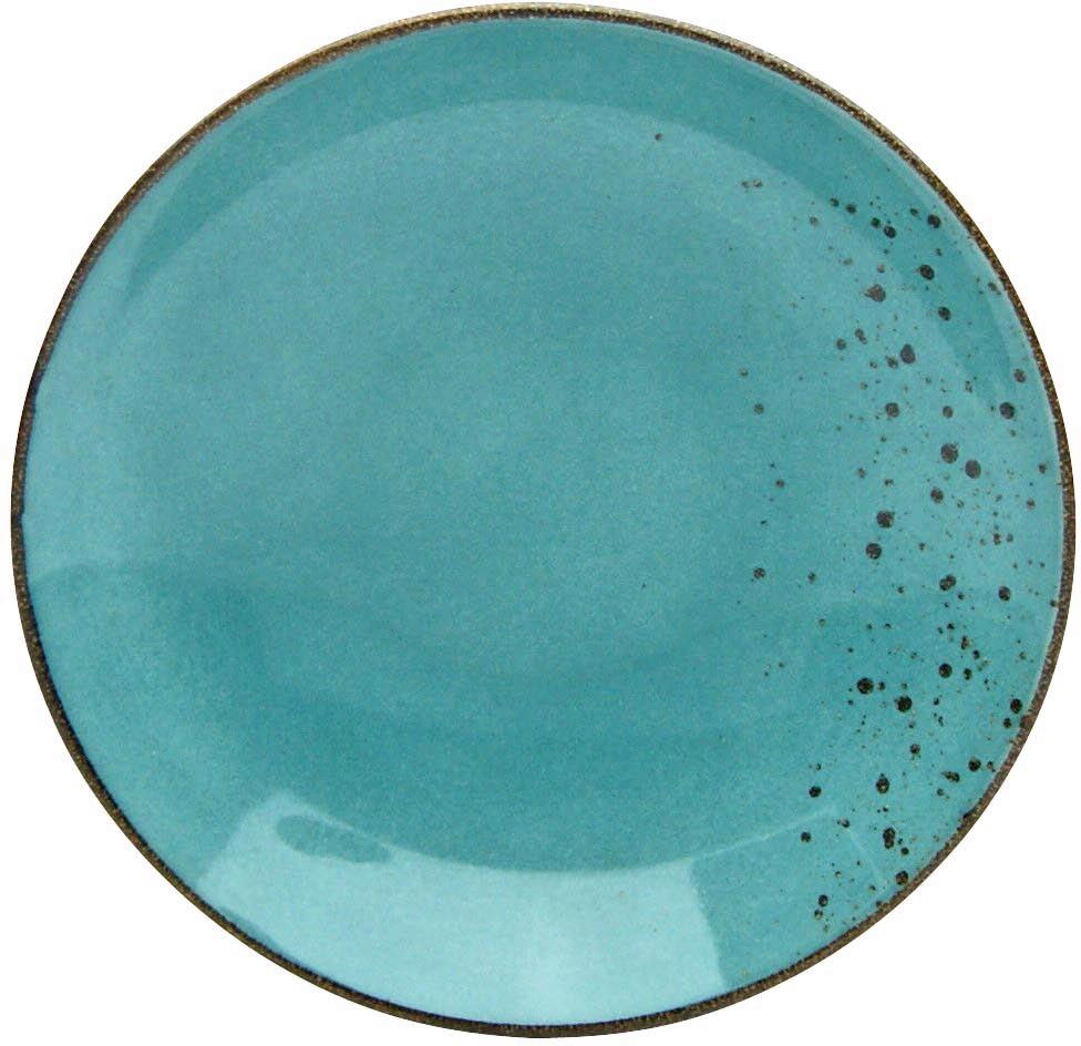 Suppenteller CREATABLE "Essteller NATURE COLLECTION", blau (aquablau), Ø:22cm, Steinzeug, Speiseteller, Teller Set für 6 Personen, Ø 22 cm, Steinzeug, tiefe Teller Image