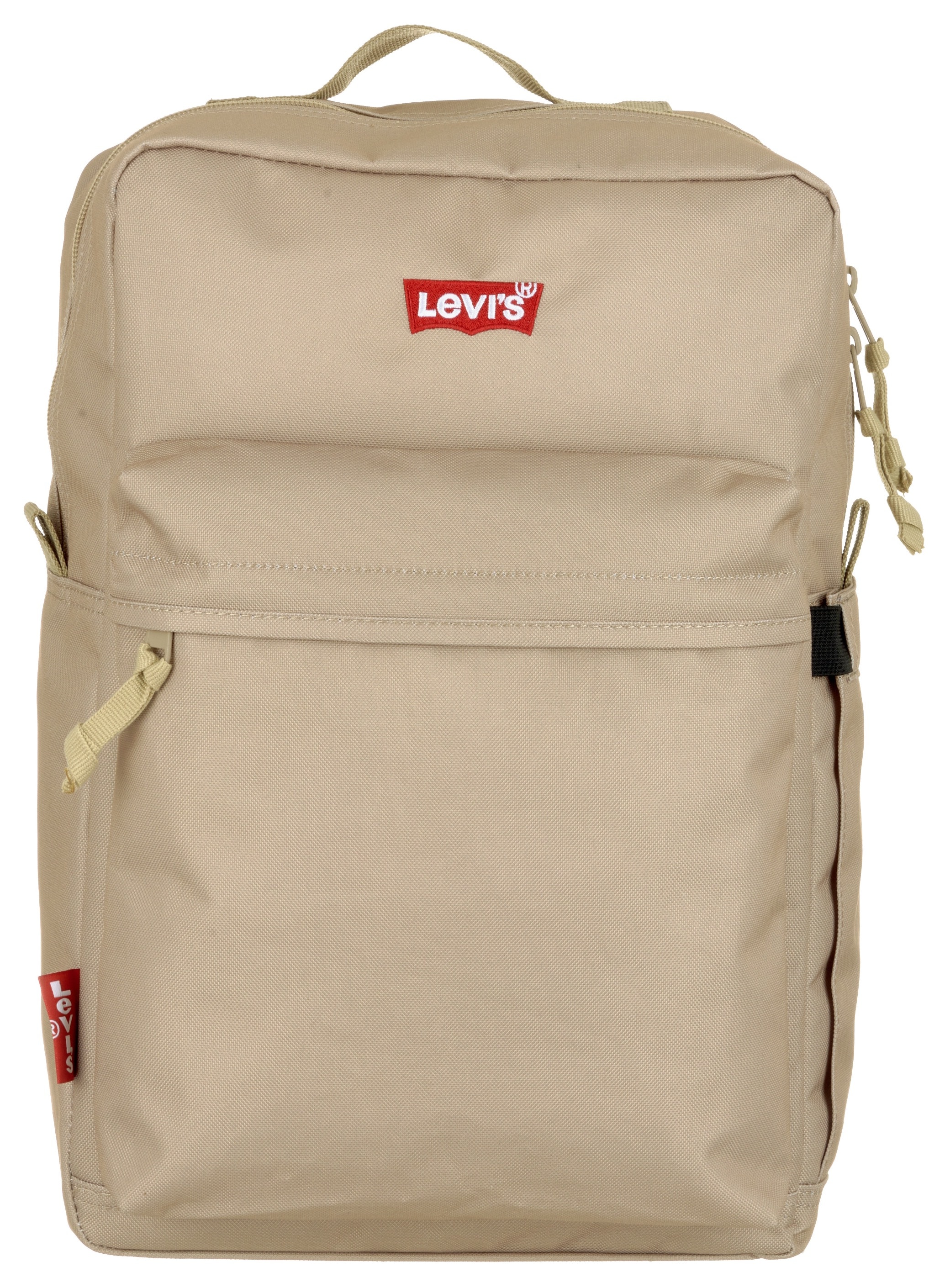 Cityrucksack LEVI'S "Levi's L-Pack Standard Backpack", Damen, Gr. B/H/T: 26,5cm x 40,5cm x 13cm, grau (taupe), Polyester, Rucksäcke Cityrucksack, Freizeitrucksack, Arbeitsrucksack Schulrucksack