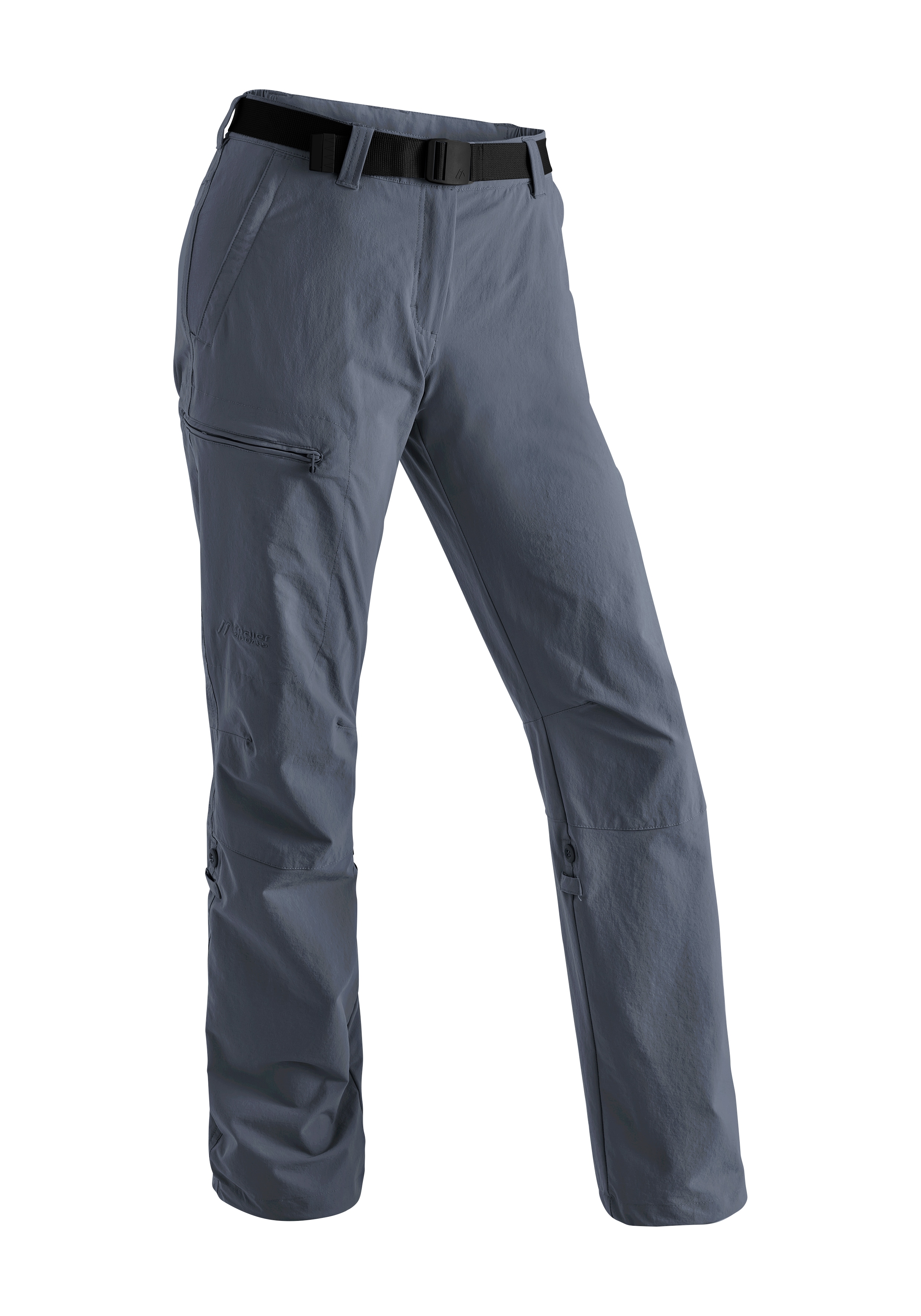 Funktionshose MAIER SPORTS "Lulaka", Damen, Gr. 22, Kurzgrößen, grau, 90% Polyamid, 10% Elasthan, Hosen, Damen Wanderhose, atmungsaktive Outdoor-Hose mit Roll up Funktion Image