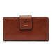 Women's Fossil Brown Elon Phoenix Leather Logan RFID Tab Clutch