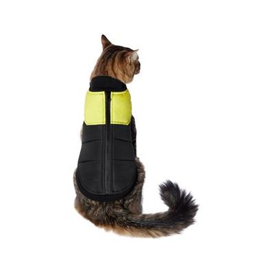 Frisco Lightweight Colorblock Puffer Dog & Cat Jacket, Black, Small