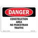 SignMission Construction Area No Pedestrian Traffic Sign Aluminum in Black/Gray/Red | 18 H x 24 W x 0.1 D in | Wayfair OS-DS-A-1824-L-1982