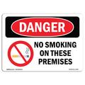 SignMission No Smoking on These Premises Sign Aluminum in Black/Gray/Red | 12 H x 18 W x 0.1 D in | Wayfair OS-DS-A-1218-L-1474