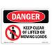 SignMission OSHA Danger Keep Clear of Lifted or Moving Loads Sign Aluminum in Black/Gray/Red | 24 H x 18 W x 0.1 D in | Wayfair OS-DS-A-1824-L-1769