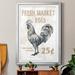 Gracie Oaks Fresh Market Rooster - Picture Frame Graphic Art Print on Paper in Black | 26.5" H x 36.5" W x 1.5" D | Wayfair