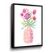 Red Barrel Studio® Pretty In Pink Flower Pot Gallery Wrapped Floater-Framed Canvas in Green/Pink | 10 H x 8 W in | Wayfair
