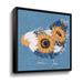 Rosalind Wheeler Sunflower Hen II Gallery Wrapped Floater-Framed Canvas in Blue/Orange | 18 H x 18 W in | Wayfair 8F5A36106197445AB80EEDE6F245A232