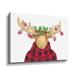 The Holiday Aisle® Christmas Moose - Painting on Canvas in White | 36 H x 48 W x 2 D in | Wayfair 76D50BFDB3A54E1984C3CA146DF1DBD5