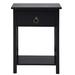 Breakwater Bay Chiltern 1.8 ft Small Night Stand w/ Storage Shelf & Drawer, Nightstand for Bedrooms Wood in Black | 21.6 H x 12 W x 16 D in | Wayfair