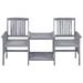 Winston Porter Patio Chairs w/ Tea Table 62.6" x 24" x 36.2" Solid Acacia Wood in Brown/Gray/White | 62.6 W x 24 D in | Wayfair