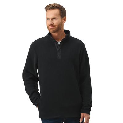 1/4 Snap Fleece Pullover Men's (Size XL) Black, Polyester