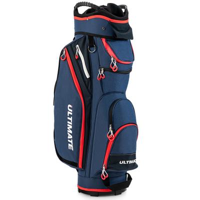 Costway 9.5 Inch Golf Cart Bag with 14 Way Full-Length Dividers Top Organizer-Navy