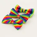 Noeuds papillon rayés arc-en-ciel colorés pour hommes et femmes nœuds papillon de smoking cravate