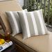 Humble + Haute Tan and White Stripe Indoor/Outdoor Knife Edge Square Pillows (Set of 2)