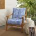 Humble + Haute Blue and White Stripe Indoor/Outdoor Corded Deep Seating Pillow and Cushion Chair Set