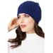 Plus Size Women's Cable-Knit Hat by Roaman's in Evening Blue