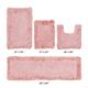 Shaggy Border Bath Rug Mat, 5 Pc Set, (17" X 24" | 20" X 20" | 21" X 34" | 24" X 40" | 20" X 60") by Better Trends in Pink