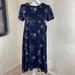 Lularoe Dresses | Gorgeous Navy/Taupe/Cream Xs Lularoe Carly High/Low Dress | Color: Blue/Tan | Size: Xs