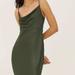 Anthropologie Dresses | Anthropologie Deep Olive Green Satin Cowl Neck Slip Dress | Color: Green | Size: 10