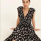 J. Crew Dresses | Celeb Styling! Beautiful Silk Midi - Nwt | Color: Black/White | Size: 6