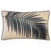 New York Botanical Garden® Indoor/Outdoor Raffia Embroidered Palm Frond Decorative Throw Pillow 12X2 by Edie@Home in Black Multi