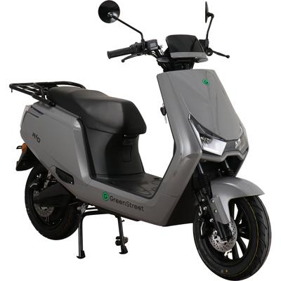 E-Mofaroller GREENSTREET "Rio", grau (grau, schwarz), Elektromotorroller, 25 km/h, bis zu 100 km Reichweite, mit USB-Anschluss, B:76cm H:116,5cm L:188cm