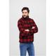 Sweatjacke BRANDIT "Herren Teddyfleece Troyer" Gr. S, bunt (red, black, white) Herren Sweatjacken Troyer Fleecepullover