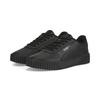 Sneaker PUMA "Carina 2.0 Sneakers Damen", Gr. 35.5, schwarz (schwarz schwarz shadow gray), Obermaterial: Textil, Synthetik, Kuhleder; Futter: Textil; Innensohle: Textil; Laufsohle: Gummi, Schuhe